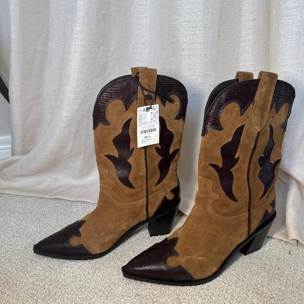 Zara Cowboyboot, Brand New With Tags Size 42